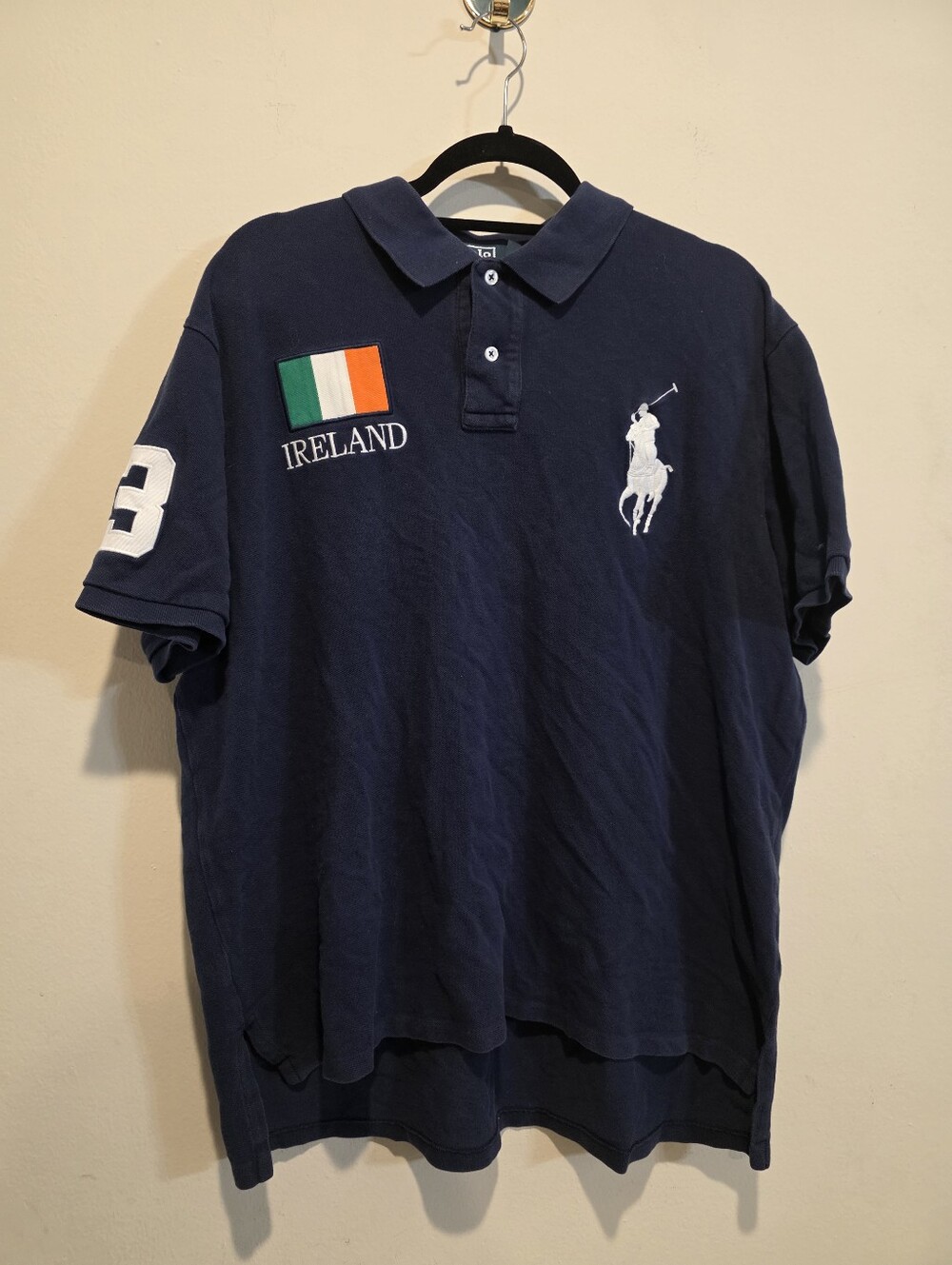 Polo Ralph Lauren Ireland Big Pony Custom Fit Polo Shirt Navy Blue XXL